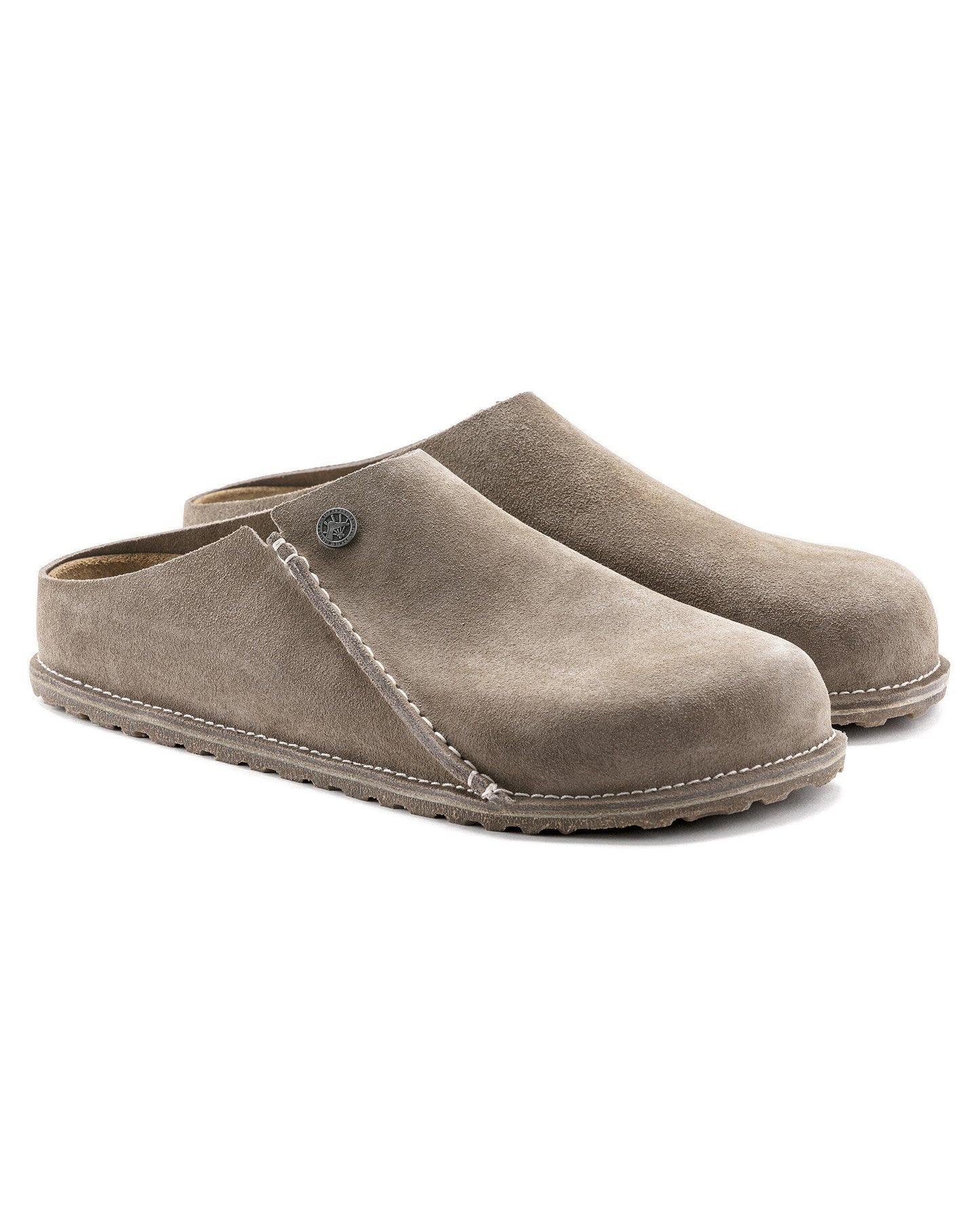 Birkenstock Zermatt Premium Suede Leather Womens Clogs - Grey Taupe