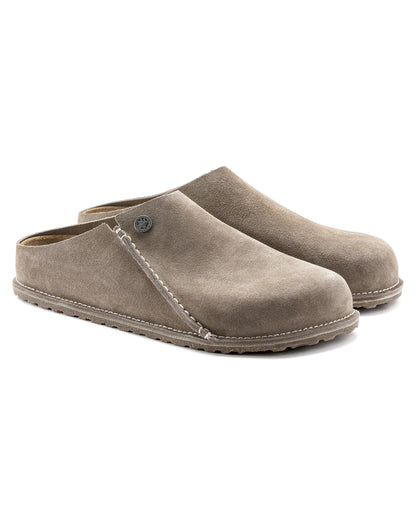 Birkenstock Zermatt Premium Suede Leather Womens Clogs - Grey Taupe