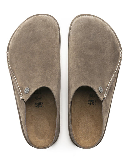 Birkenstock Zermatt Premium Suede Leather Womens Clogs - Grey Taupe
