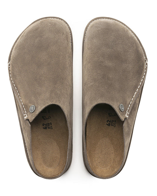 Birkenstock Zermatt Premium Suede Leather Womens Clogs - Grey Taupe