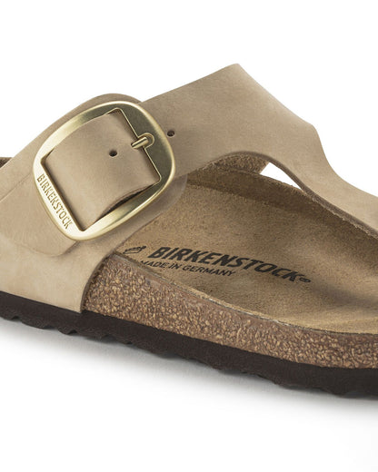 Birkenstock Gizeh Big Buckle Nubuck Leather Womens Sandals - Sandcastle