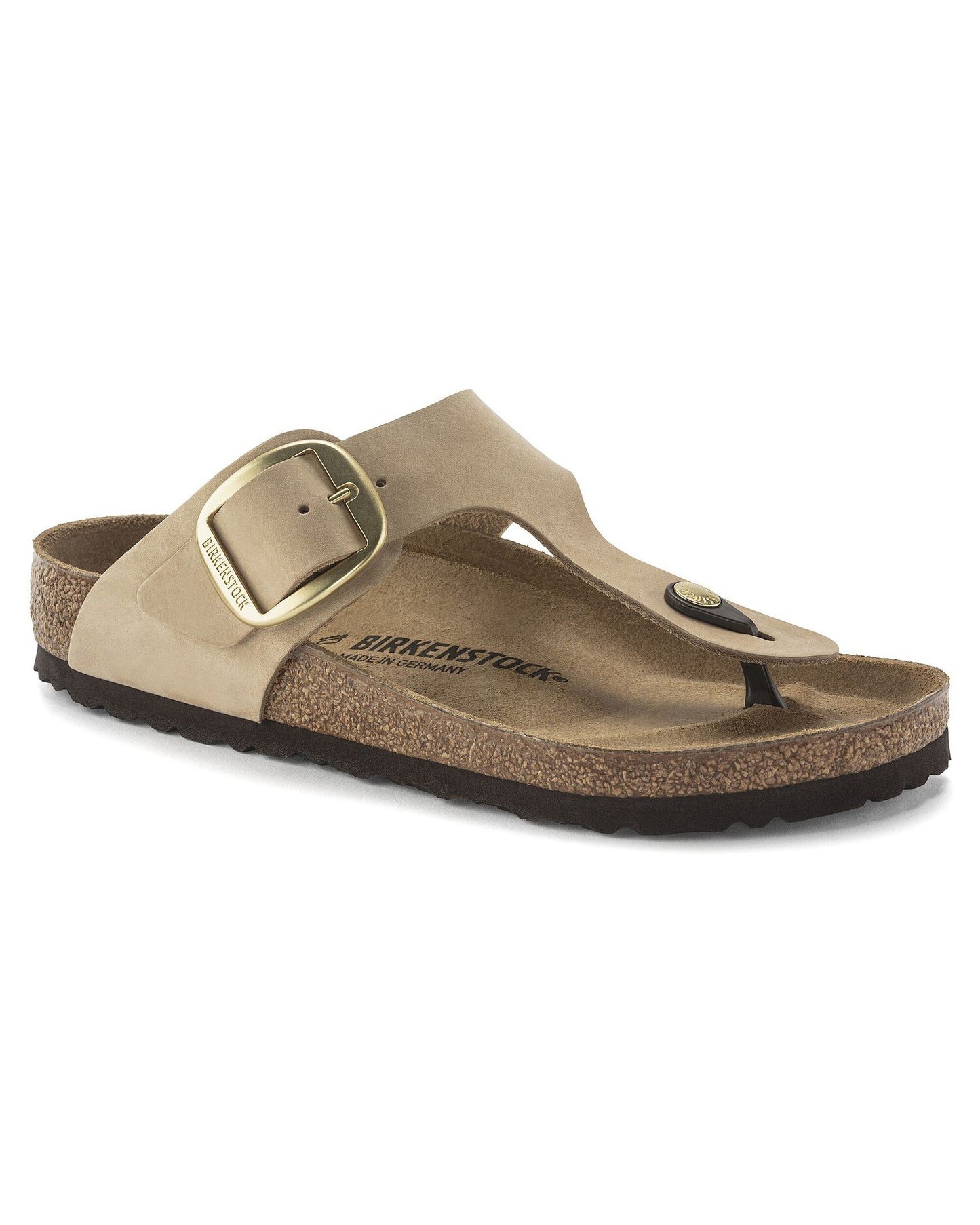 Birkenstock Gizeh Big Buckle Nubuck Leather Womens Sandals - Sandcastle