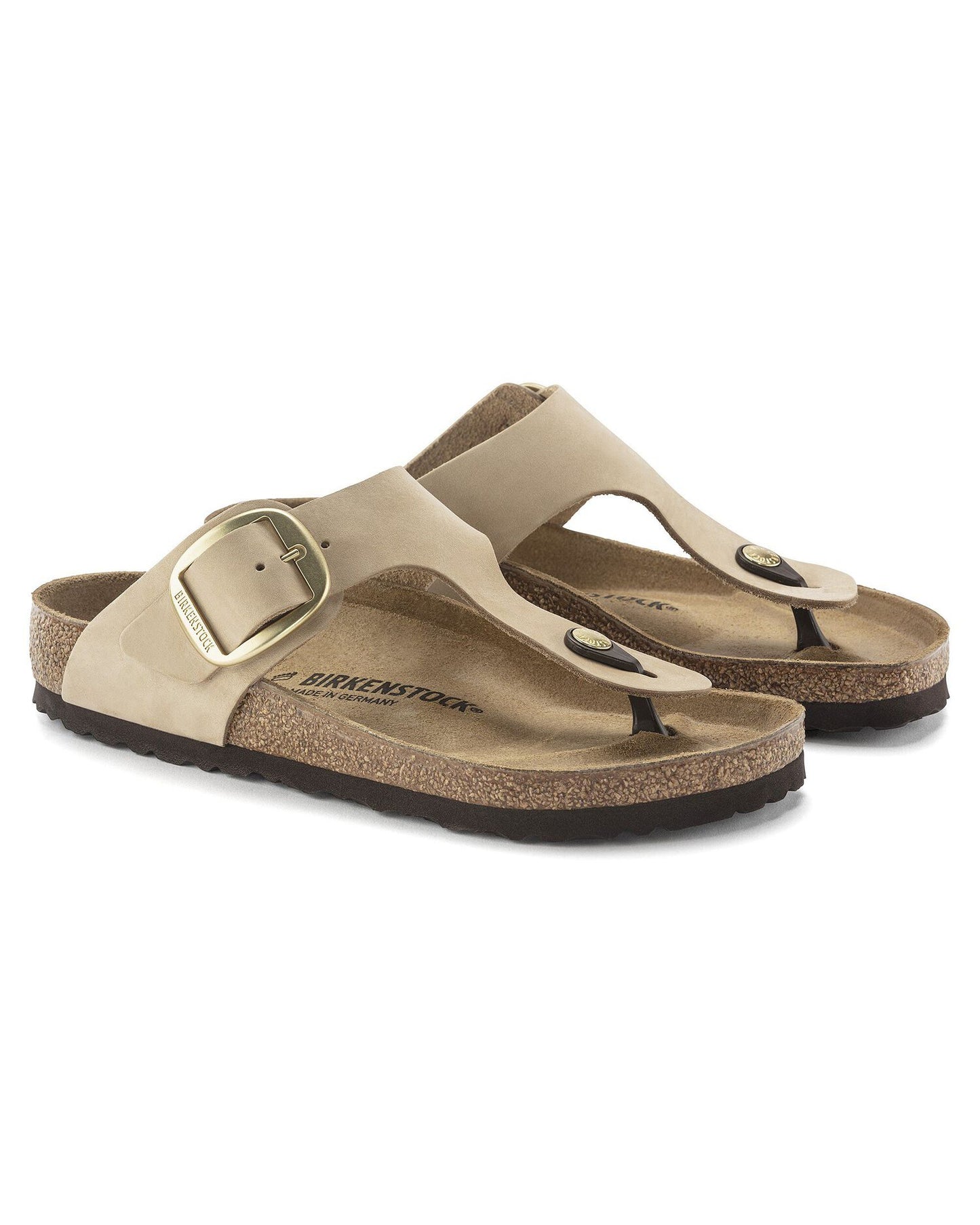 Birkenstock Gizeh Big Buckle Nubuck Leather Womens Sandals - Sandcastle