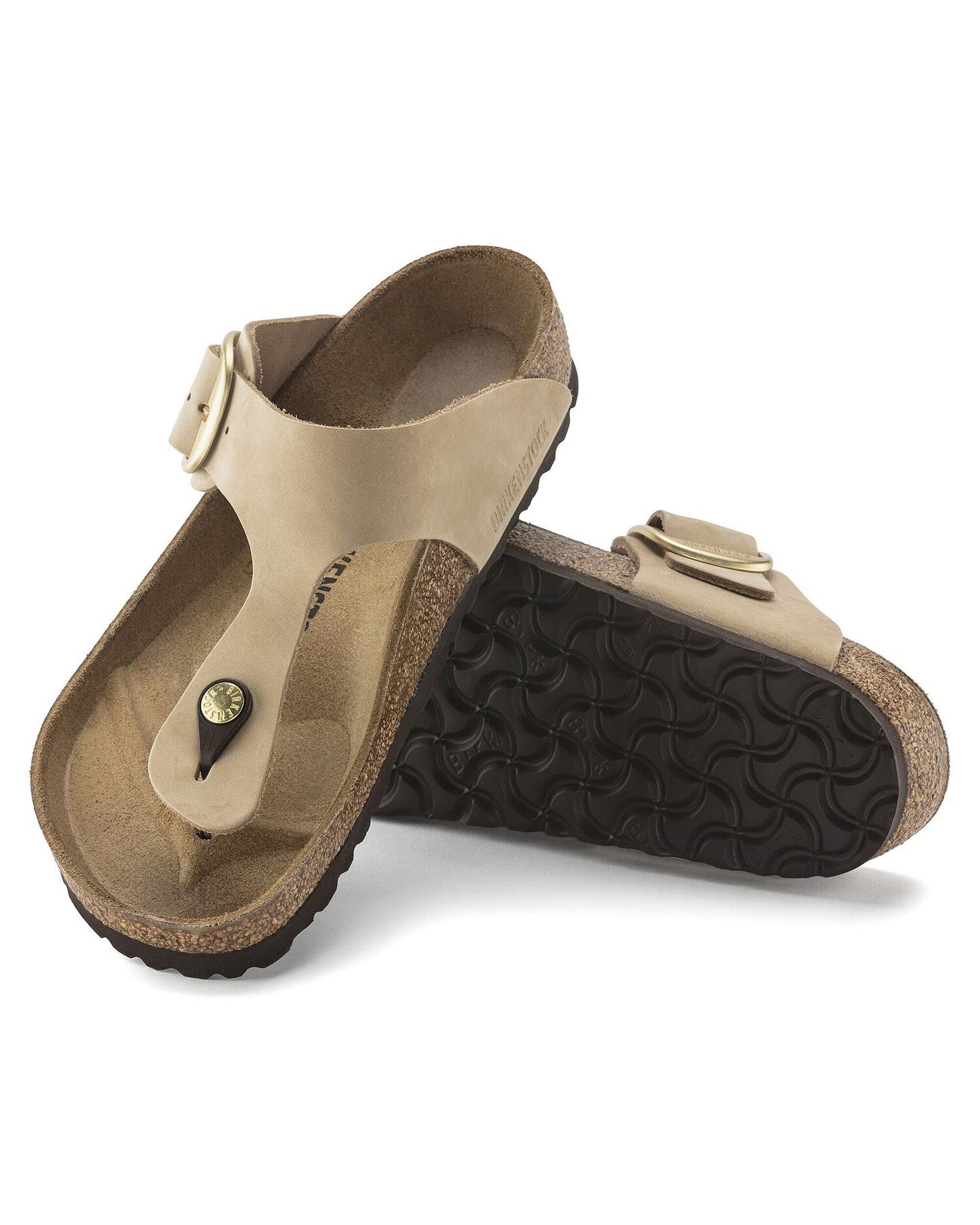 Birkenstock Gizeh Big Buckle Nubuck Leather Womens Sandals - Sandcastle