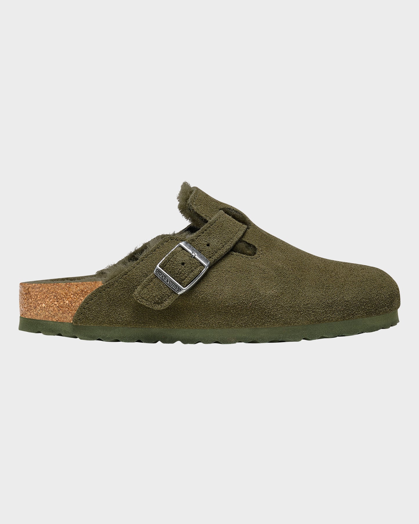 Birkenstock Boston VL Sheepskin Womens Clogs - Thyme