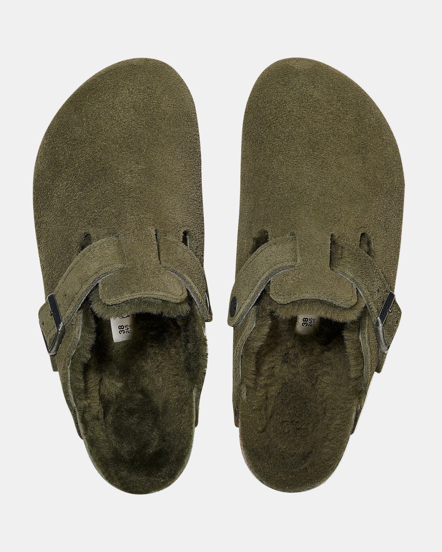 Birkenstock Boston VL Sheepskin Womens Clogs - Thyme