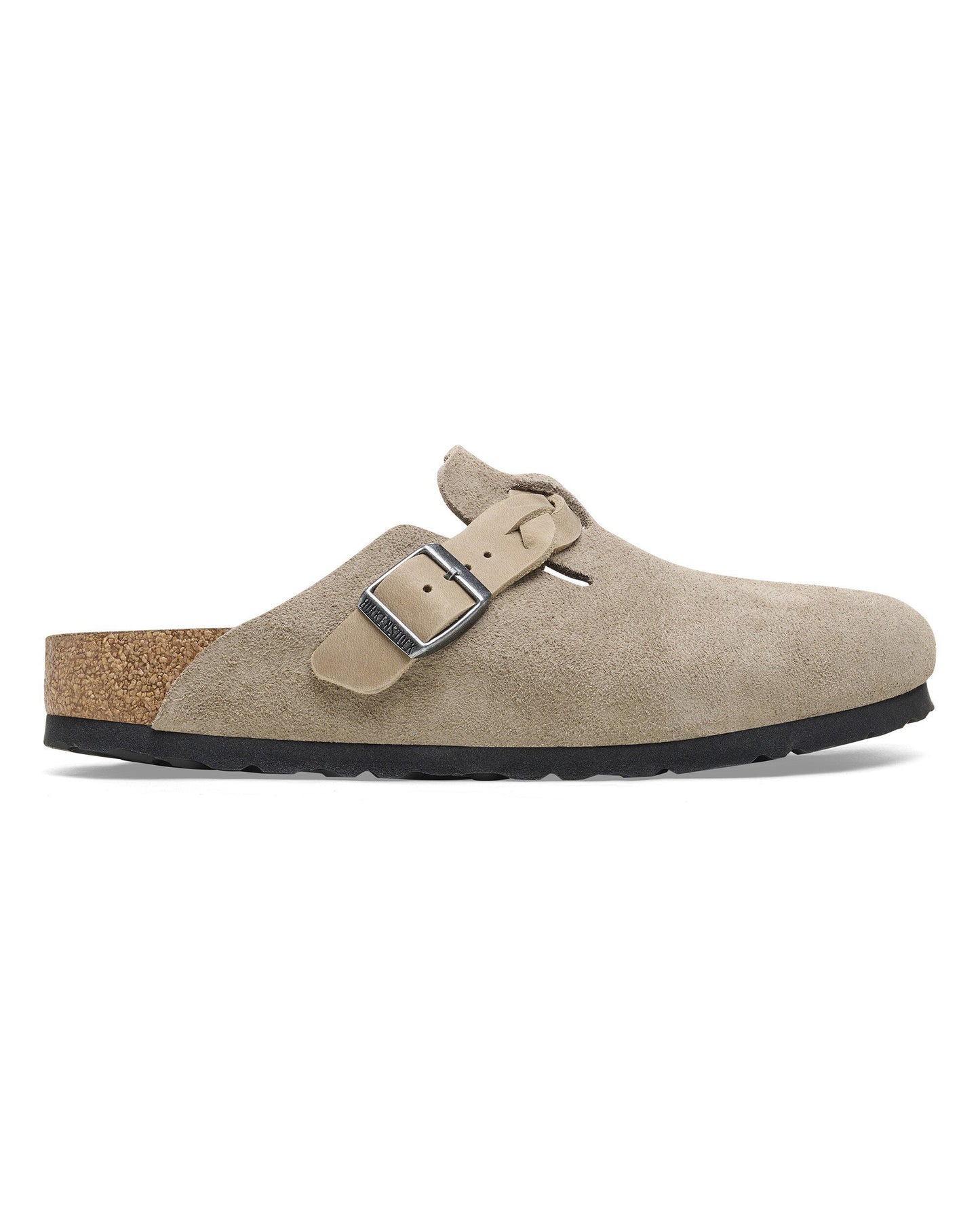 Birkenstock Boston Braided Suede Leather Womens Clogs - Taupe