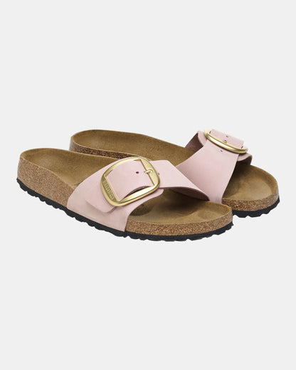 Birkenstock Madrid Big Buckle Womens Nubuck Leather Sandals - Soft Pink | CHO | Designer Womens Sandals