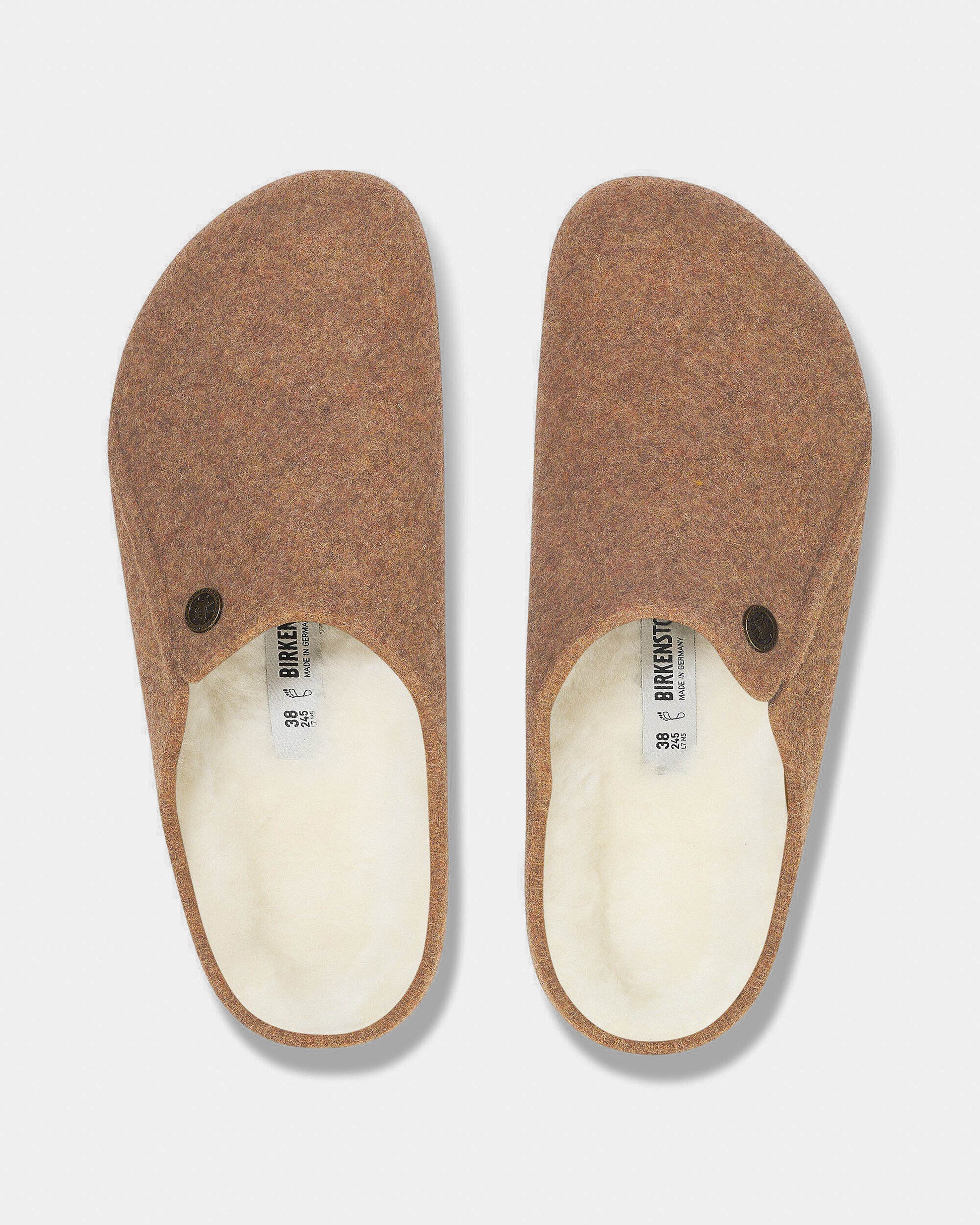 Birkenstock Zermatt Shearling FE Womens Clogs - Toffee Melange, top