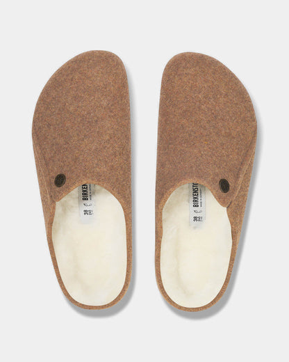 Birkenstock Zermatt Shearling FE Womens Clogs - Toffee Melange, top