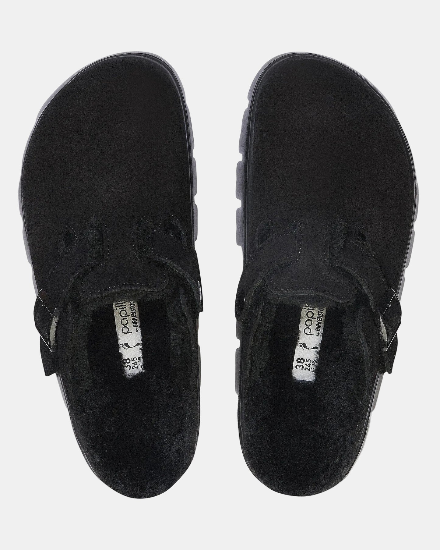 Birkenstock Papillio Boston Chunky Shearling Womens Clogs - Black