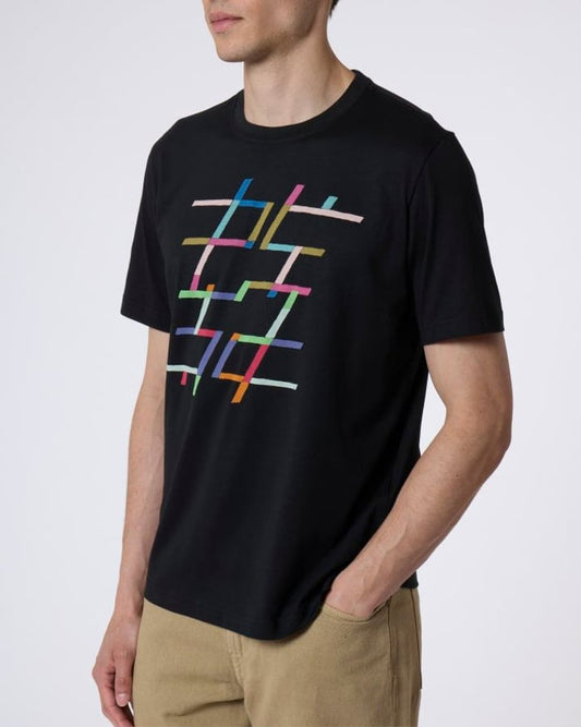 PS Paul Smith Mens PS Grid Graphic T - Shirt - Black 79 | CHO | Designer Mens T - Shirts