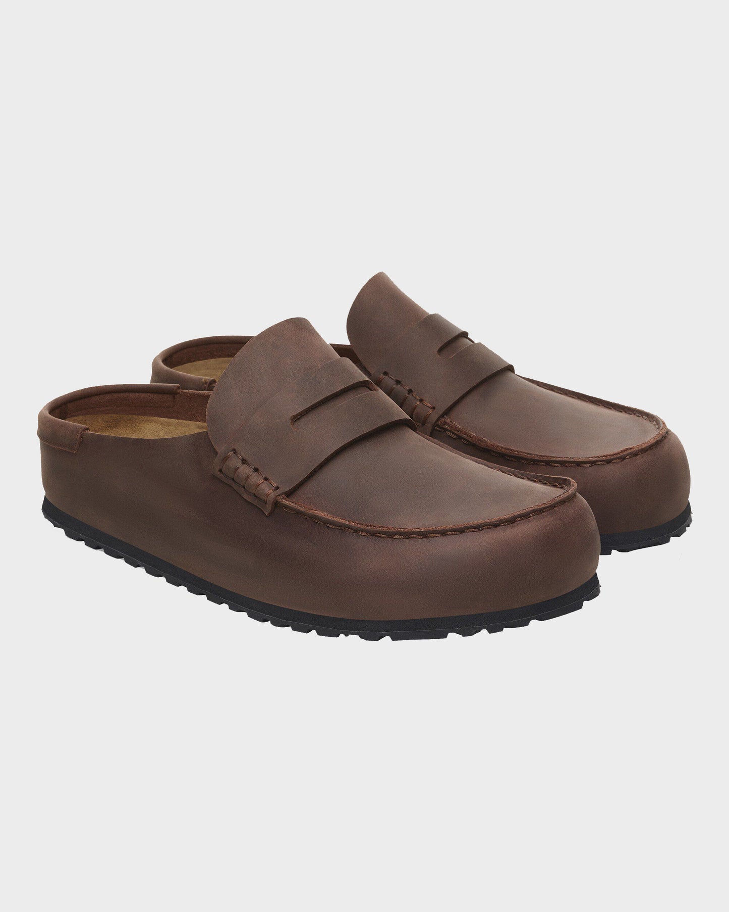Birkenstock Naples Wrapped Oiled Leather Mens Clogs - Habana