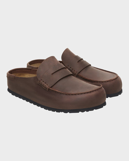 Birkenstock Naples Wrapped Oiled Leather Mens Clogs - Habana