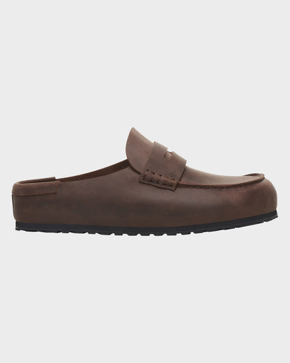 Birkenstock Naples Wrapped Oiled Leather Mens Clogs - Habana