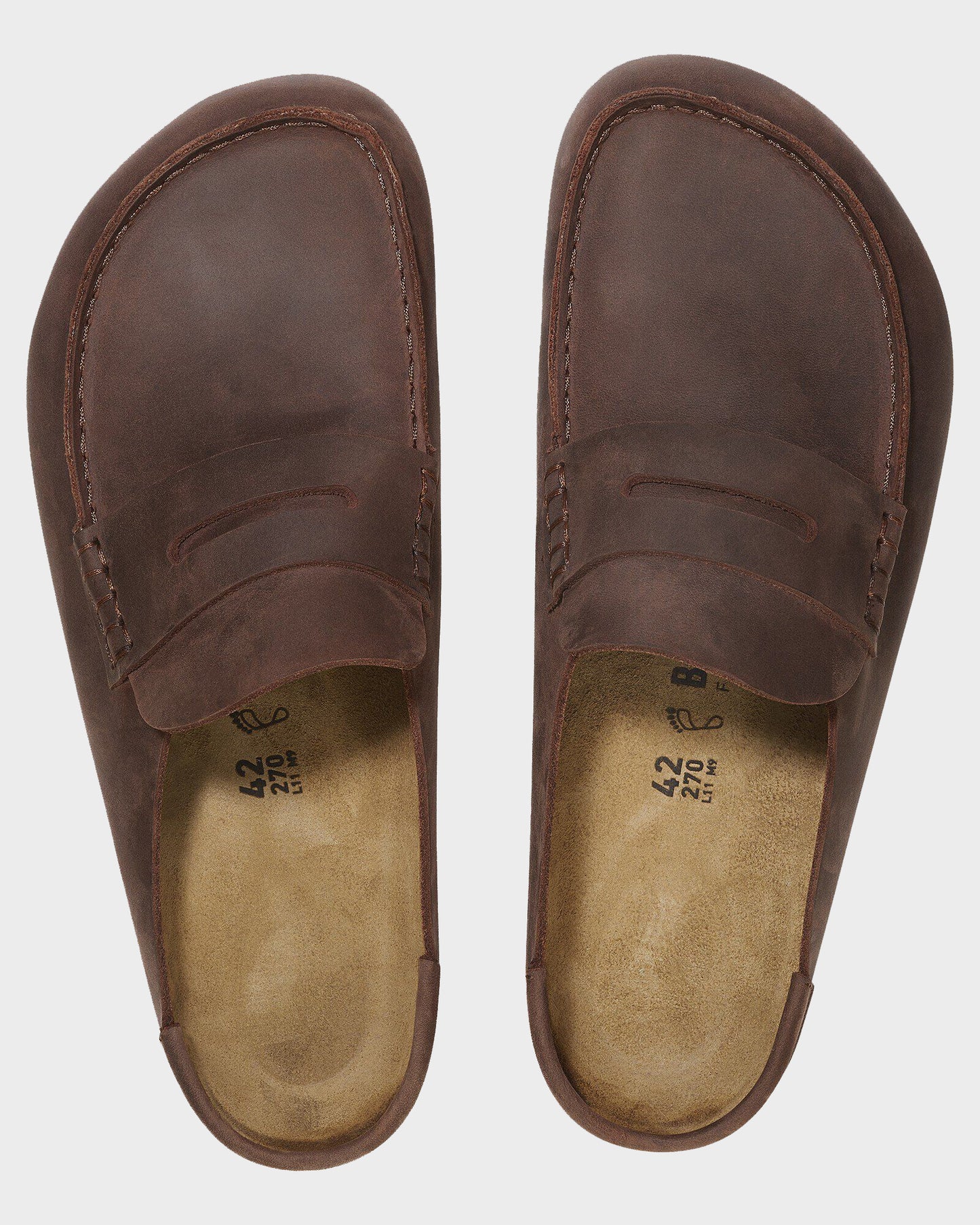 Birkenstock Naples Wrapped Oiled Leather Mens Clogs - Habana