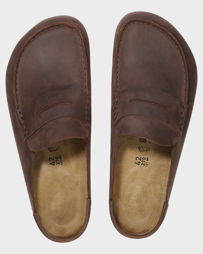 Birkenstock Naples Wrapped Oiled Leather Mens Clogs - Habana