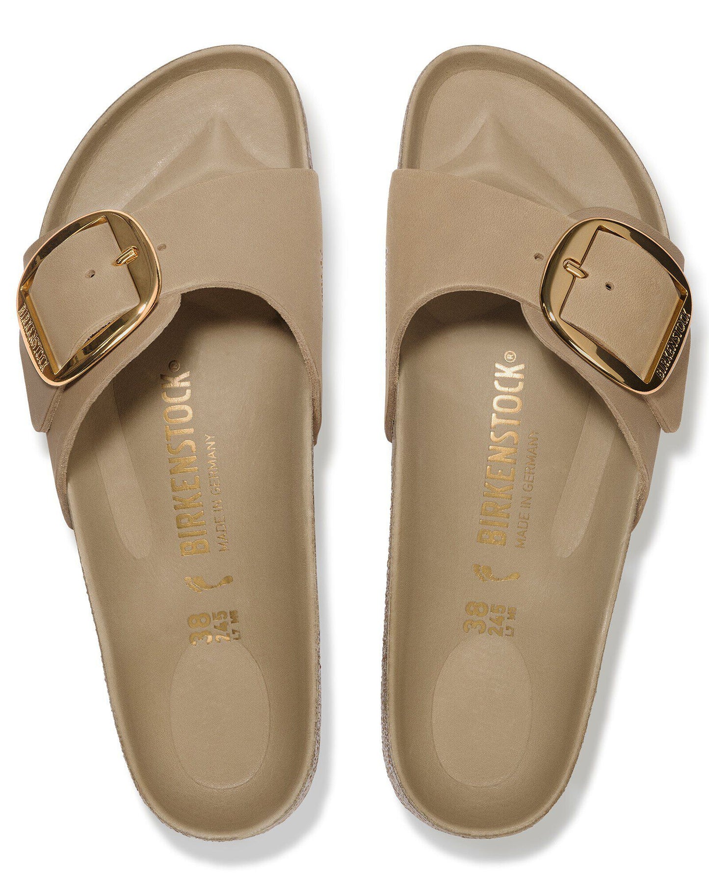 Birkenstock Madrid Big Buckle Oiled Leather Womens Sandals - Tobacco Brown