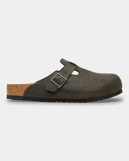 Birkenstock Boston Wool Felt Womens Clogs - Thyme, side