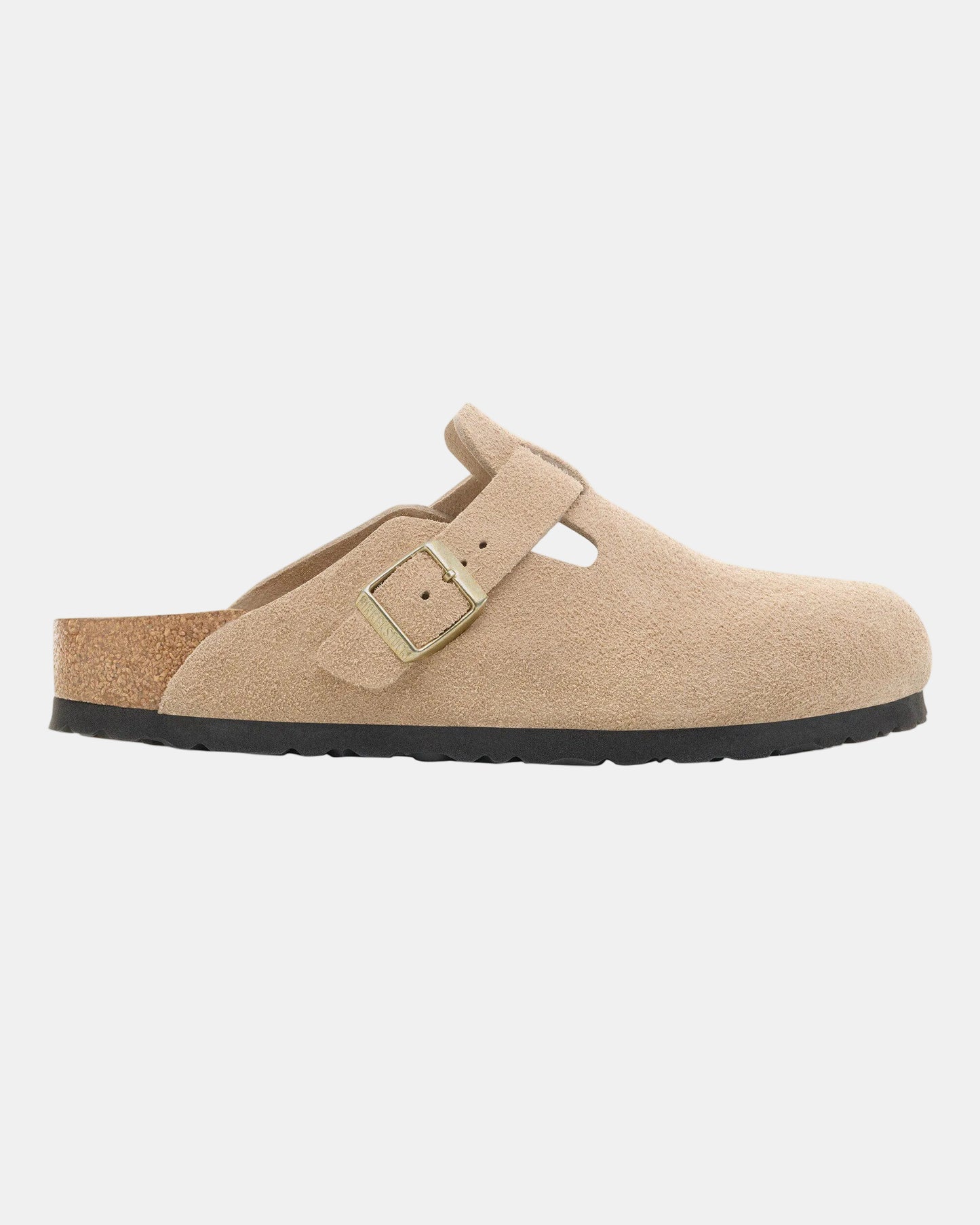 Birkenstock Boston Suede Leather Womens Clogs - Sandcastle, Side