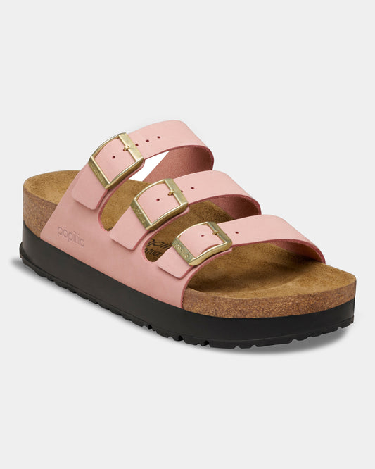 Birkenstock Papillio Florida III Flex Womens Nubuck Platform Sandals - Pink Clay | CHO | Designer Womens Sandals