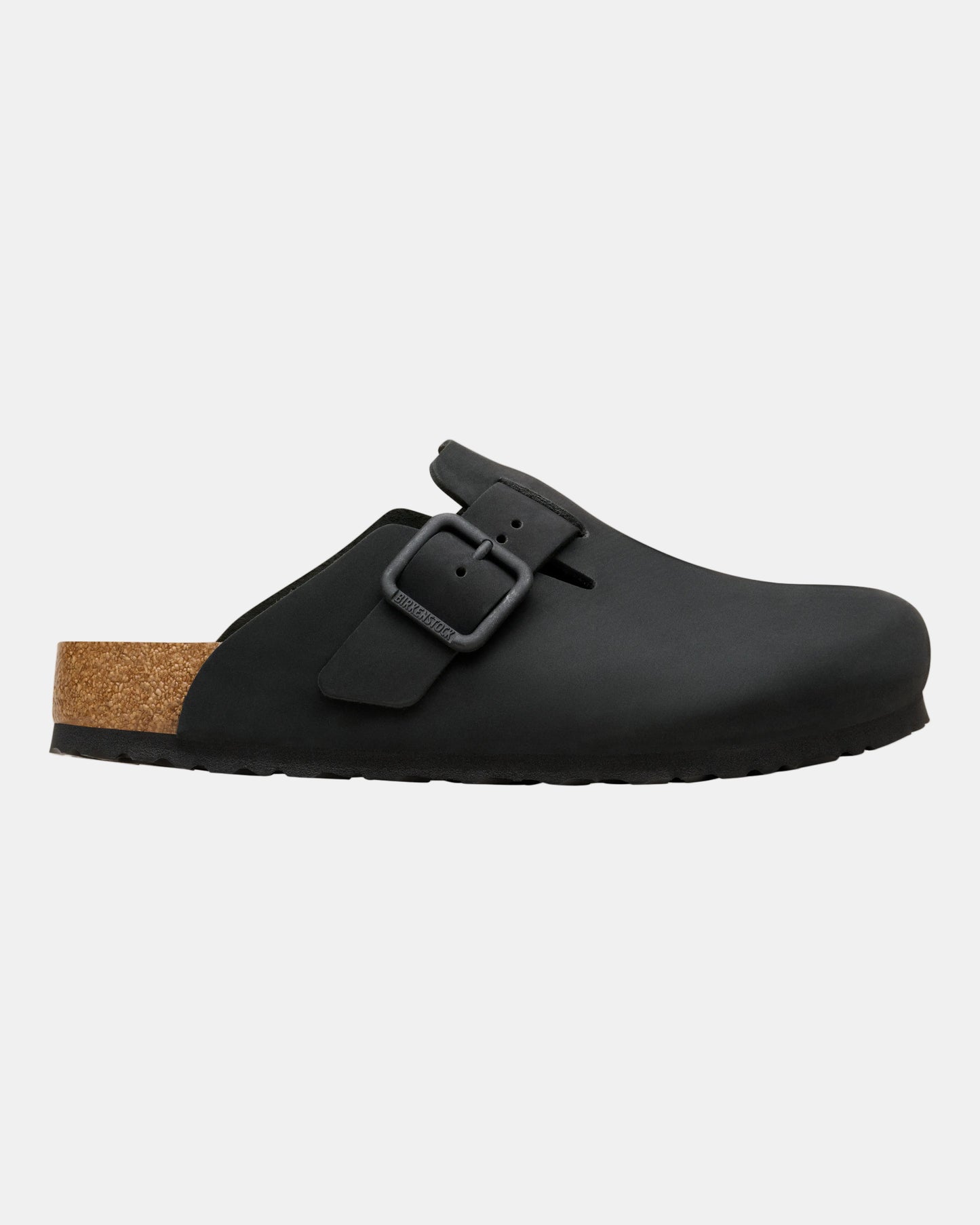 Birkenstock Boston Wire Buckle Nubuck Leather Womens Clogs - Black | CHO | Designer Womens Clogs