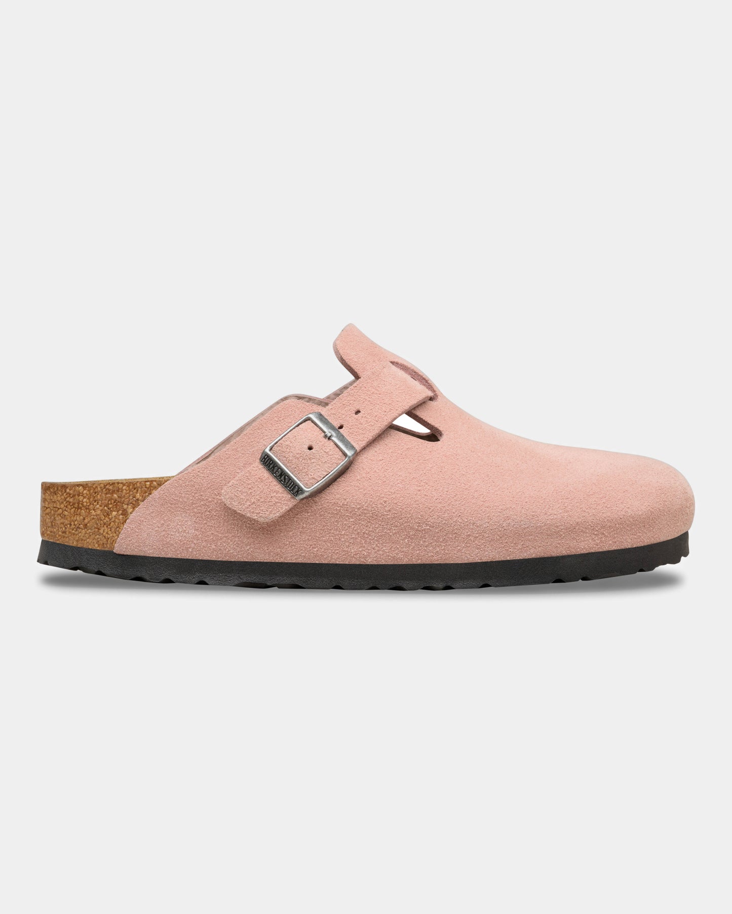 Birkenstock Boston Suede Leather Womens Clogs - Pink Clay
