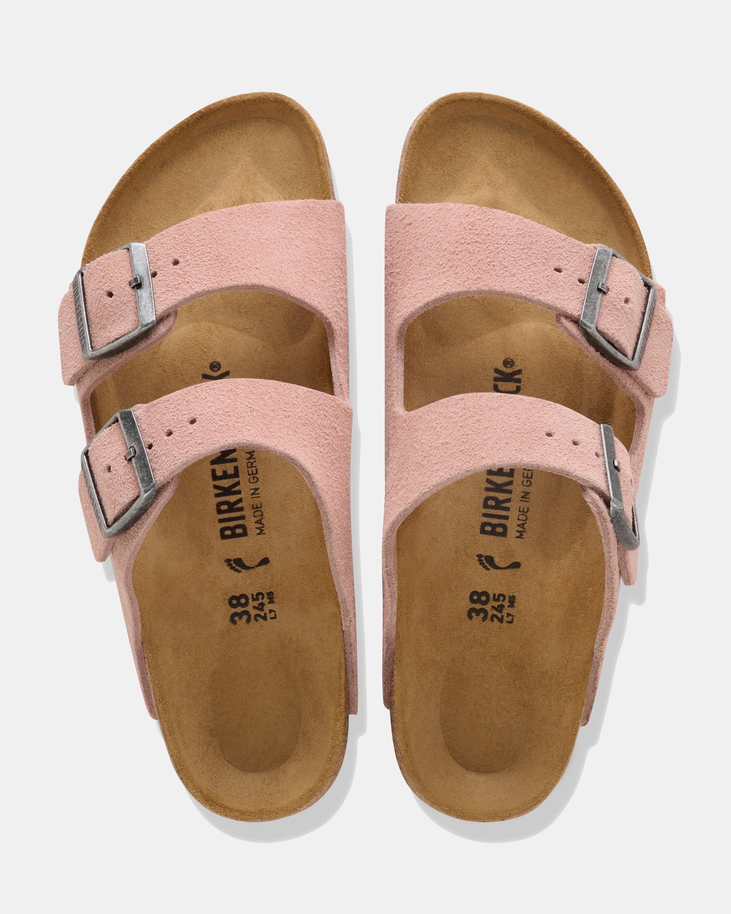 Birkenstock Arizona Suede Leather Womens Sandals - Pink Clay