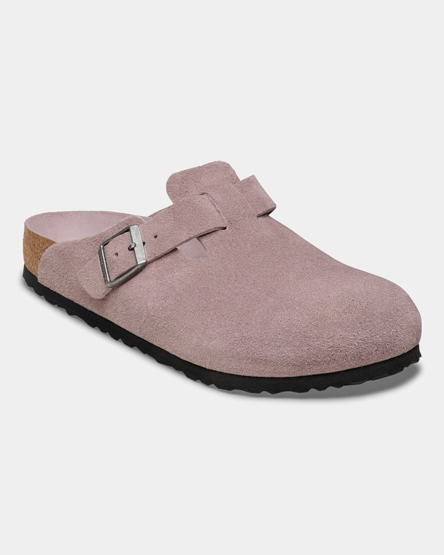 Birkenstock Boston Tonal Footbed Suede Leather Womens Clogs - Faded Purple Tonal FB