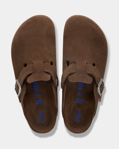 Birkenstock Boston Tonal Footbed Suede Leather Womens Clogs - Carafe Tonal FB | CHO | Designer Womens Clogs