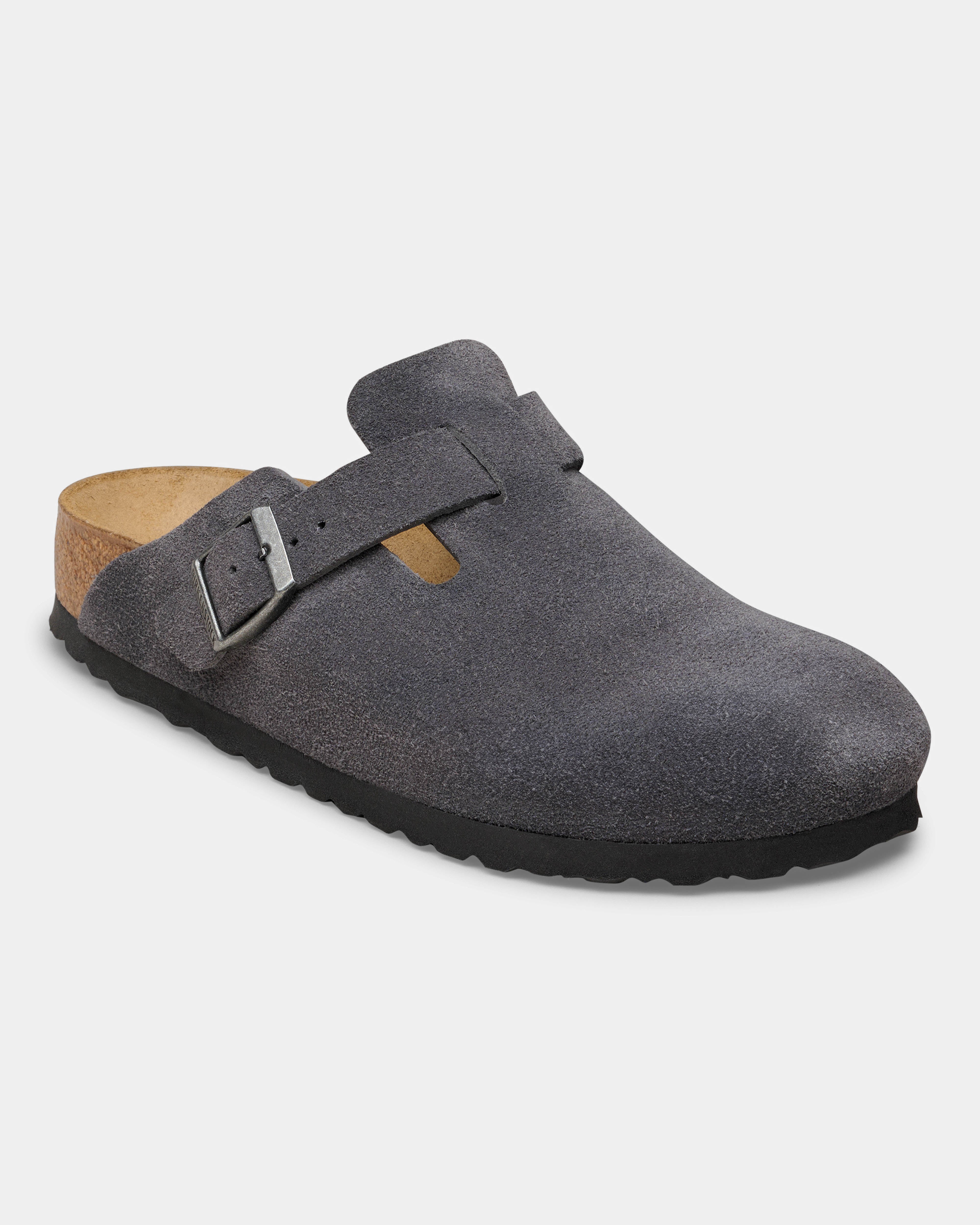 Birkenstock Boston Suede Leather Womens Clogs - Charcoal – CHO