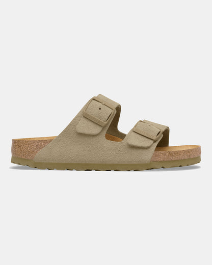 Birkenstock Arizona Suede Leather Womens Sandals - Faded Khaki
