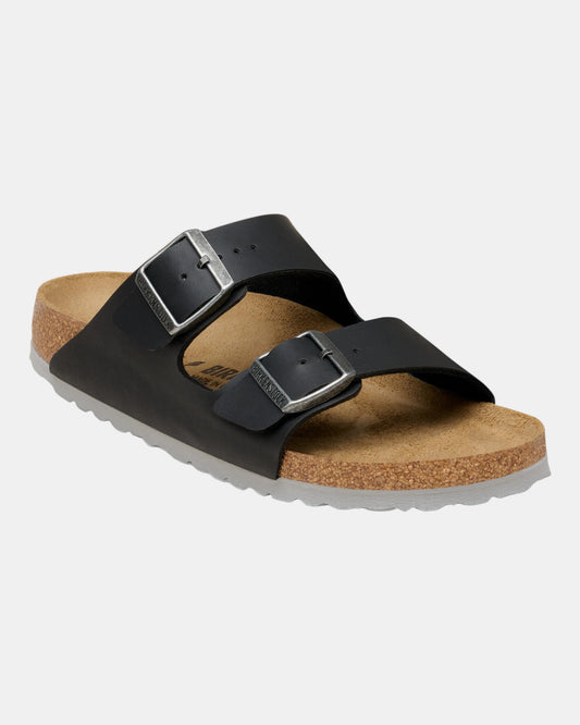 Birkenstock Arizona Birko Flor Womens Sandals - Black/Light Gray | CHO | Designer Womens Sandals