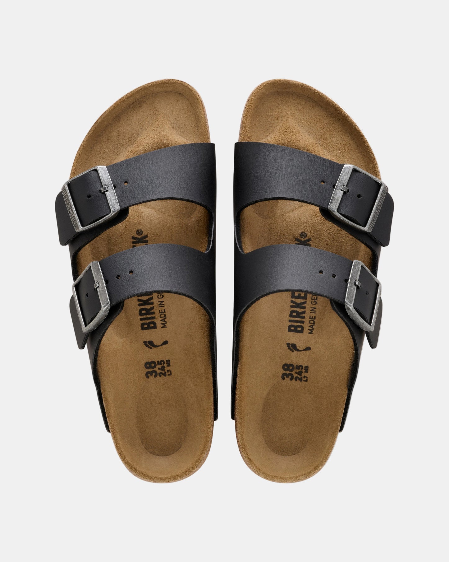 Birkenstock Arizona Birko Flor Womens Sandals - Black/Light Gray