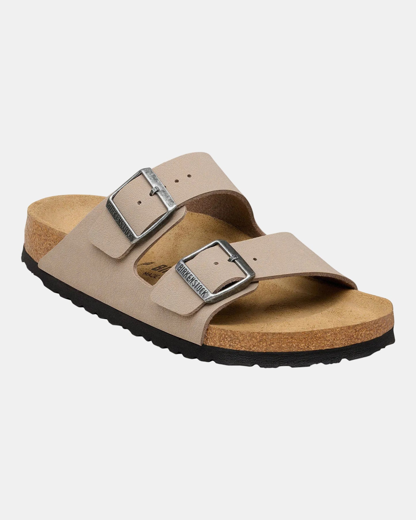 Birkenstock Arizona Birko-Flor Nubuck Womens Sandals - Grey Taupe | CHO | Designer Womens Sandals