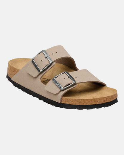 Birkenstock Arizona Birko-Flor Nubuck Womens Sandals - Grey Taupe | CHO | Designer Womens Sandals