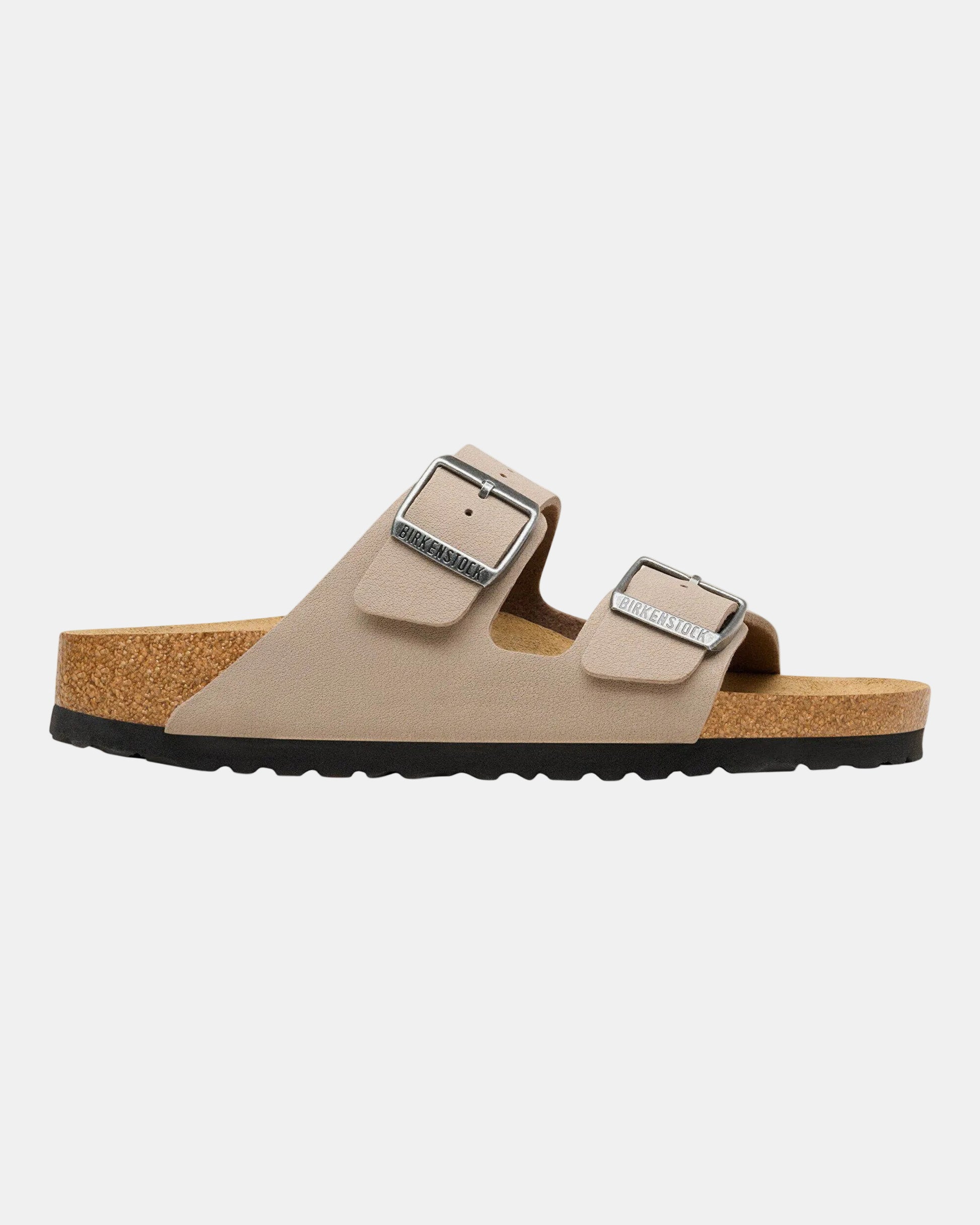 Birkenstock Arizona Birko-Flor Nubuck Womens Sandals - Grey Taupe | CHO | Designer Womens Sandals
