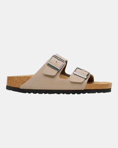 Birkenstock Arizona Birko-Flor Nubuck Womens Sandals - Grey Taupe | CHO | Designer Womens Sandals