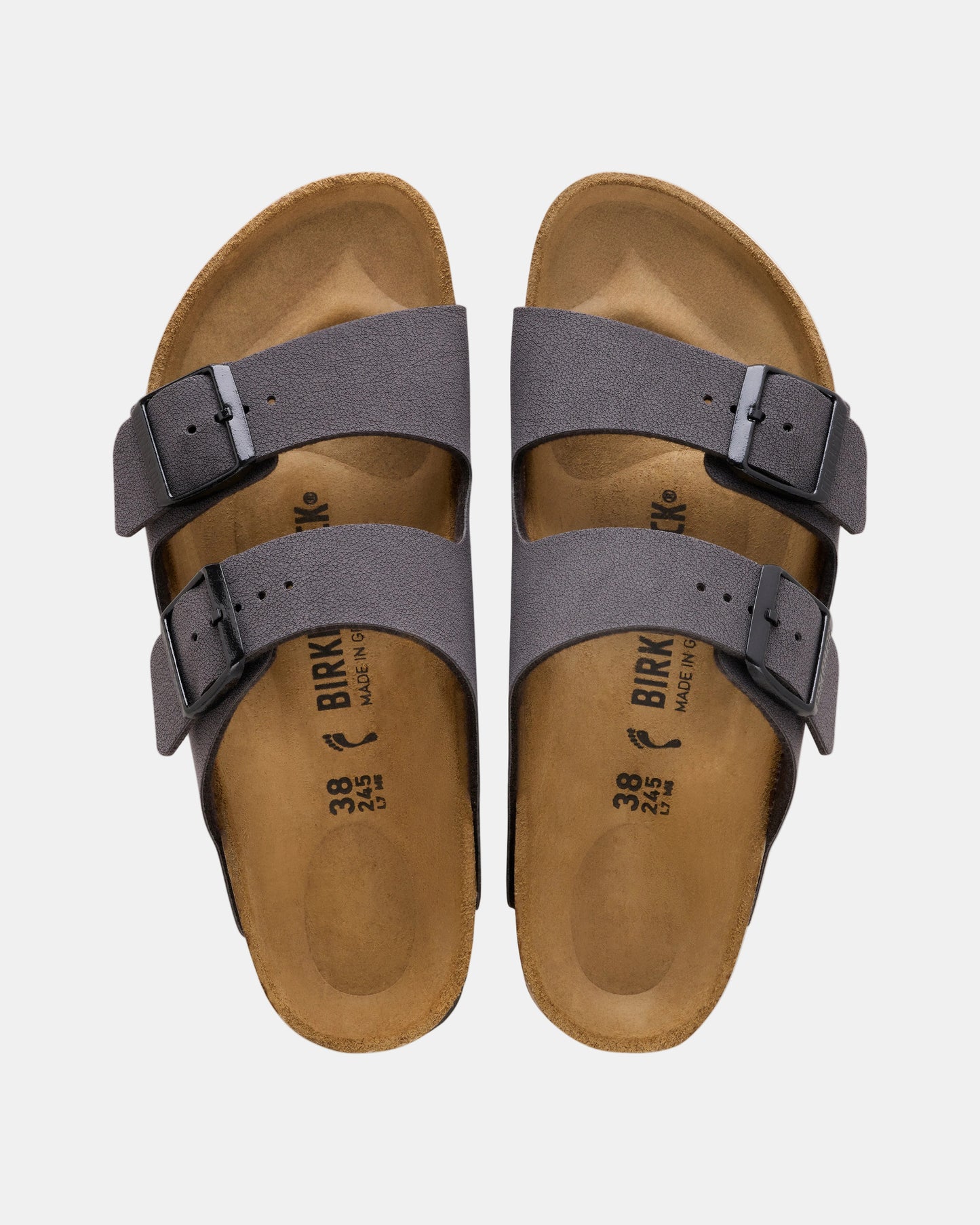 Birkenstock Arizona Birkibuc Womens Sandals - Velvet Gray/Black