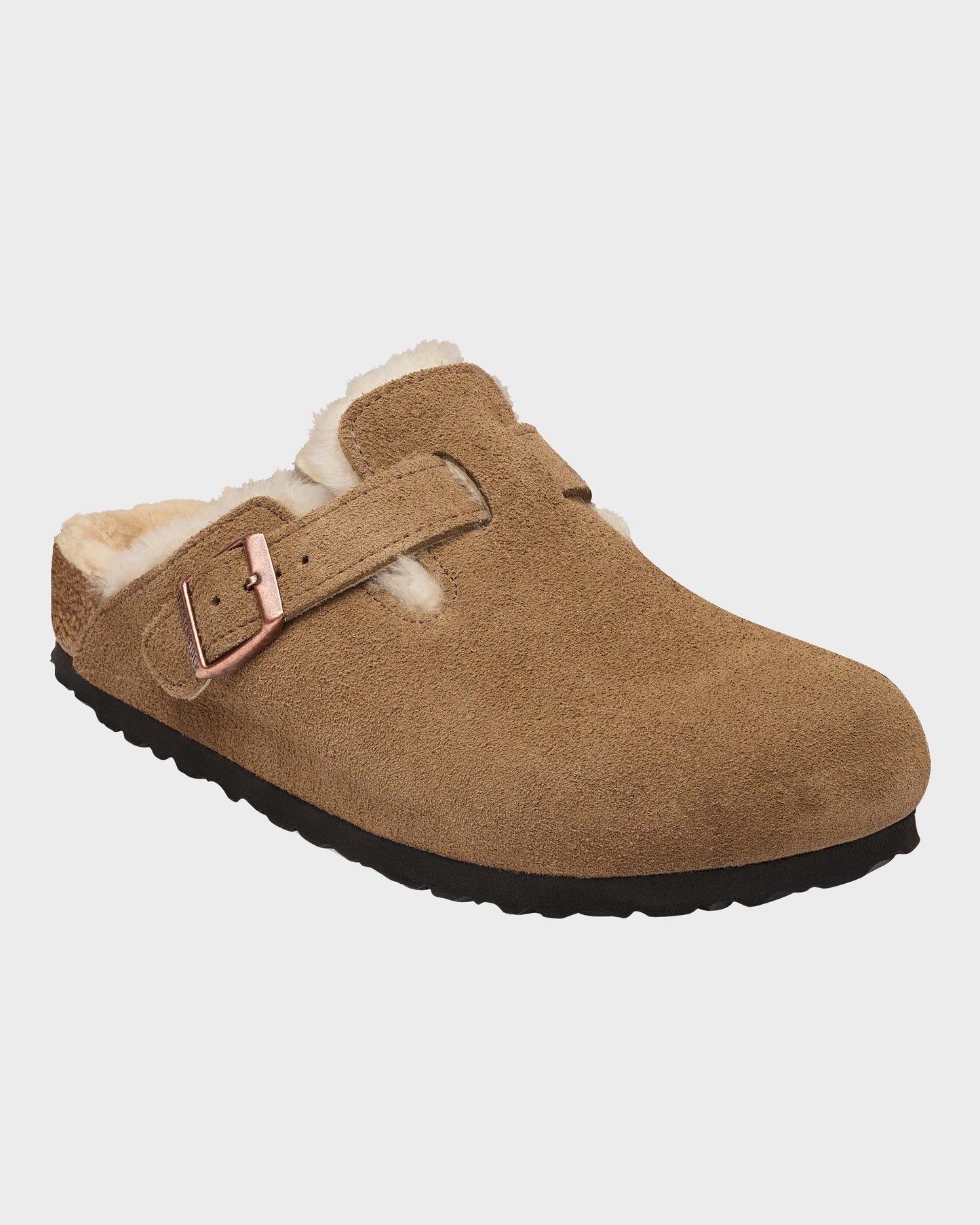 Birkenstock Boston VL Sheepskin Womens Clogs - Dark Tea
