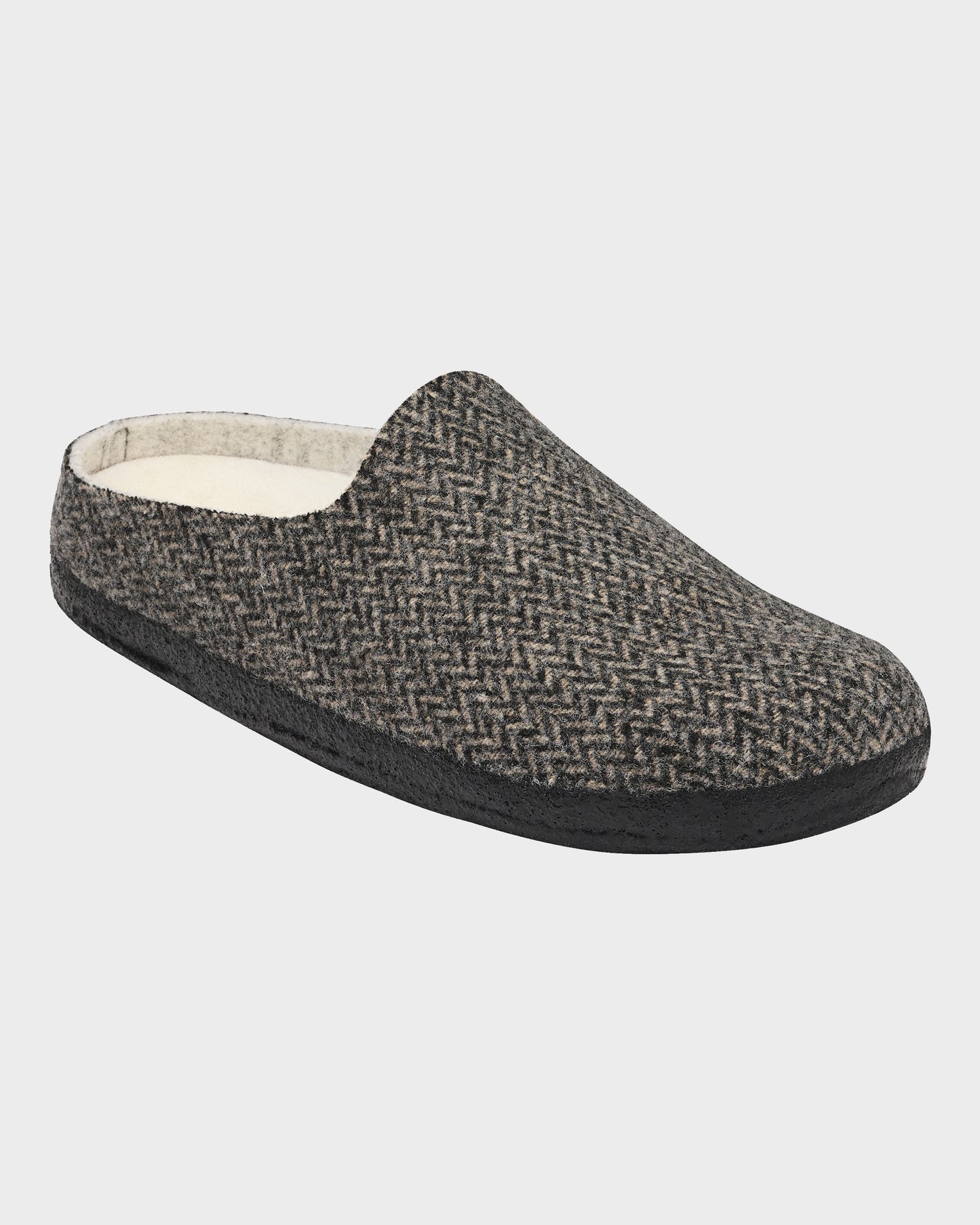 Birkenstock Amsterdam Wrapped Dip Felt Womens Slippers - Herringbone Grey