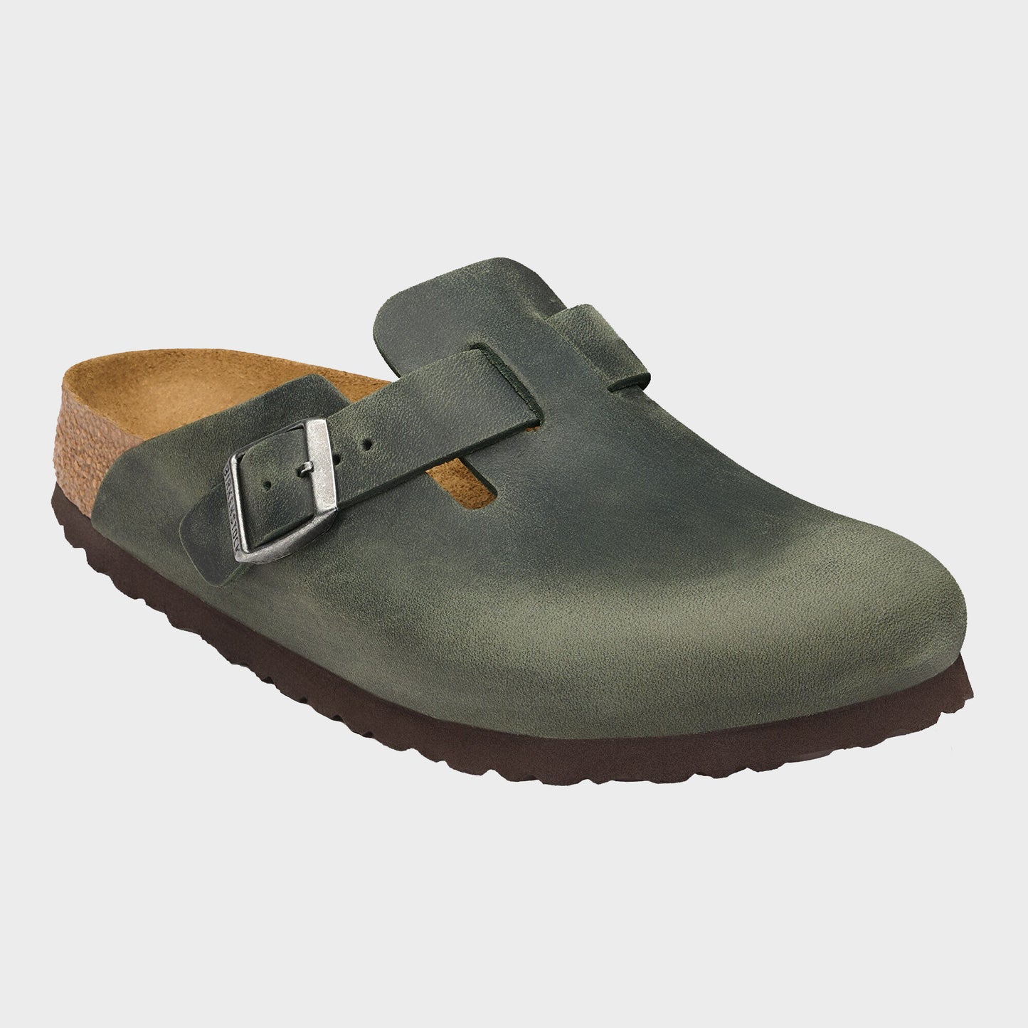 Birkenstock Boston Oiled Nubuck Leather Womens Clogs - Thyme