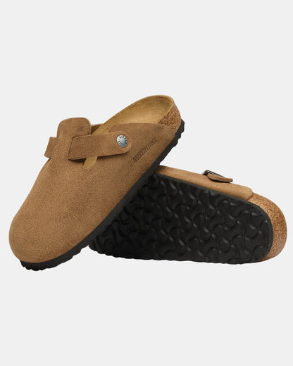 Birkenstock Boston Suede Leather Womens Clogs - Dark Tea. Pair