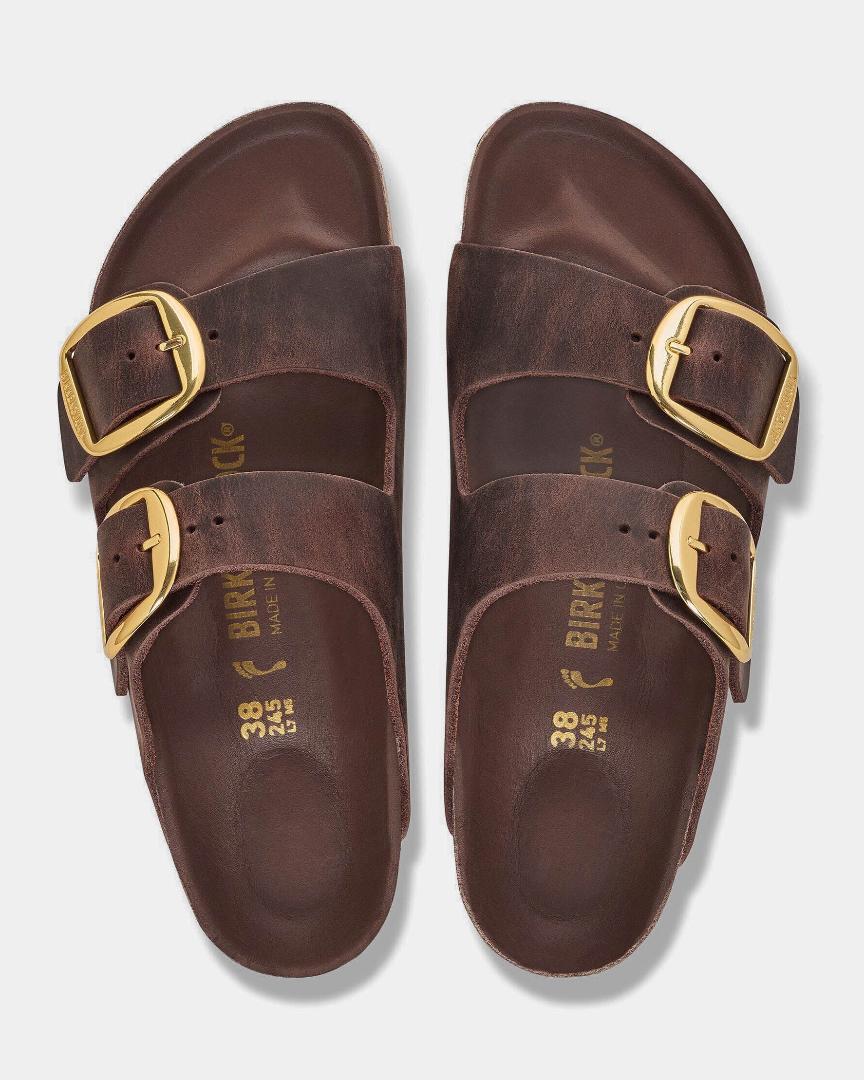 Birkenstock Arizona Big Buckle Oiled Leather Womens Sandals - Habana | CHO | Designer Womens Sandals
