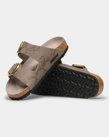 Birkenstock Arizona Big Buckle Synthetics Womens Sandals - Python Gray Taupe. Pair
