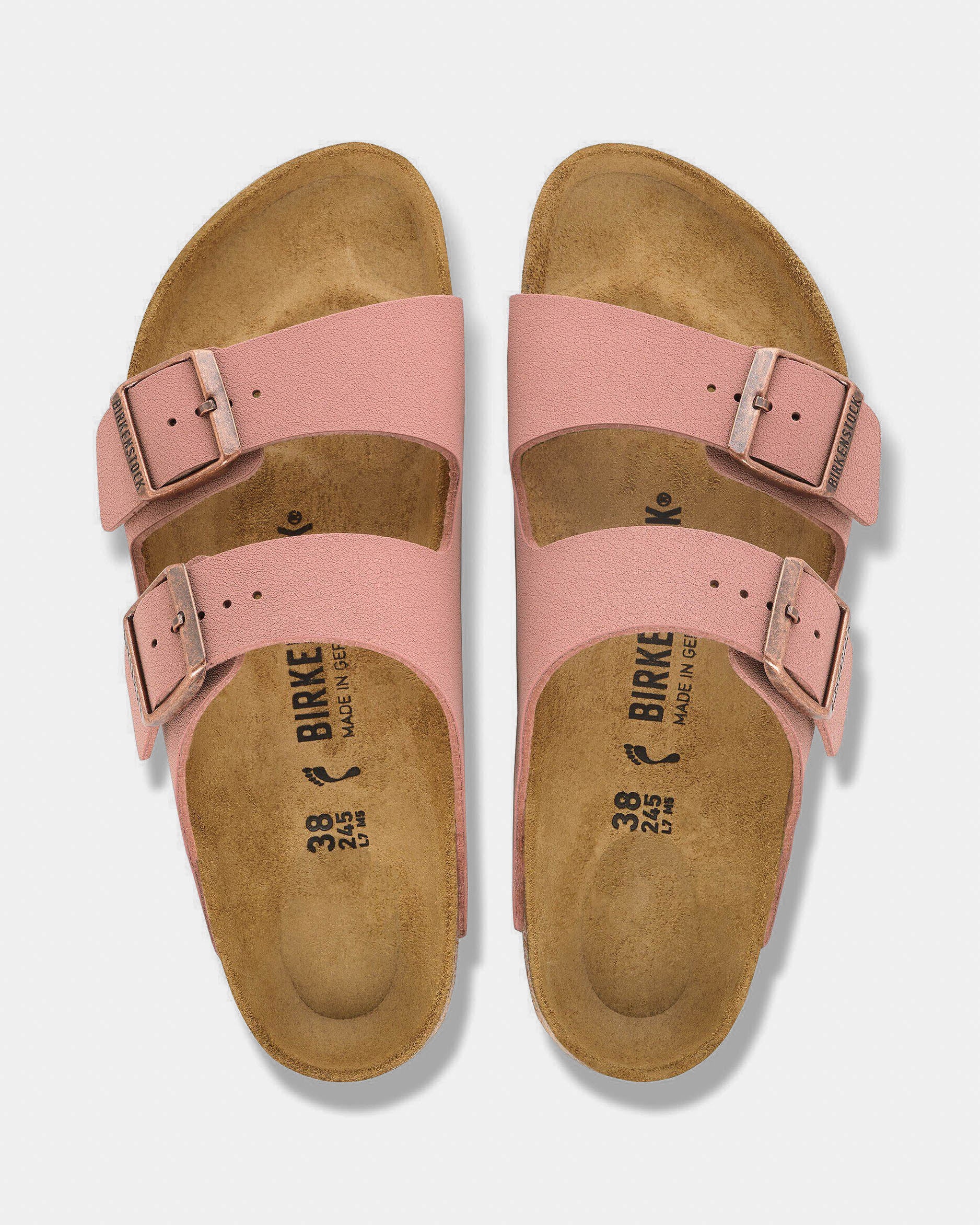 Birkenstock Arizona Birkibuc Womens Sandals - Pink Clay, top