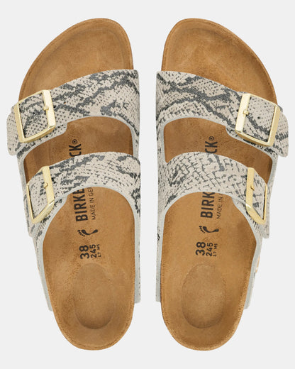 Birkenstock Arizona Rivet Logo Suede Womens Sandals - Snake Oyster