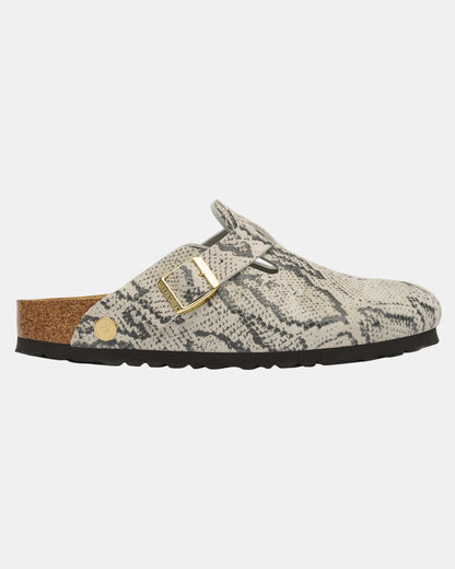 Birkenstock Boston Rivet Logo Womens Clogs - Snake Oyster