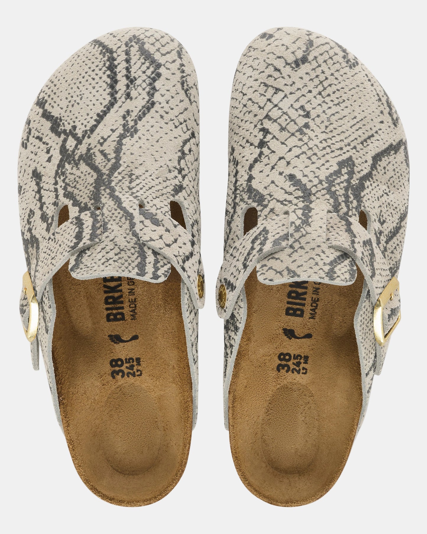 Birkenstock Boston Rivet Logo Womens Clogs - Snake Oyster