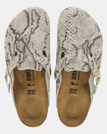 Birkenstock Boston Rivet Logo Womens Clogs - Snake Oyster